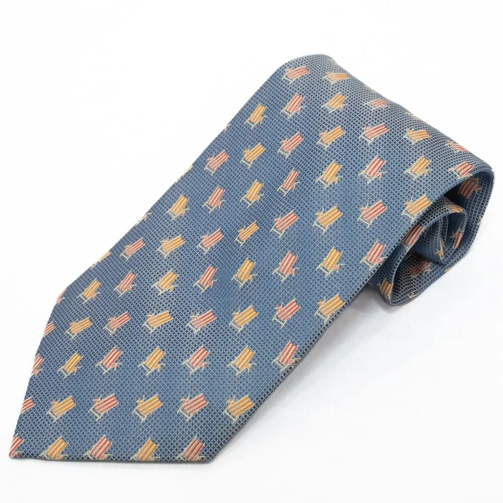 Tommy Bahama Blue Summer 100% Silk Tie